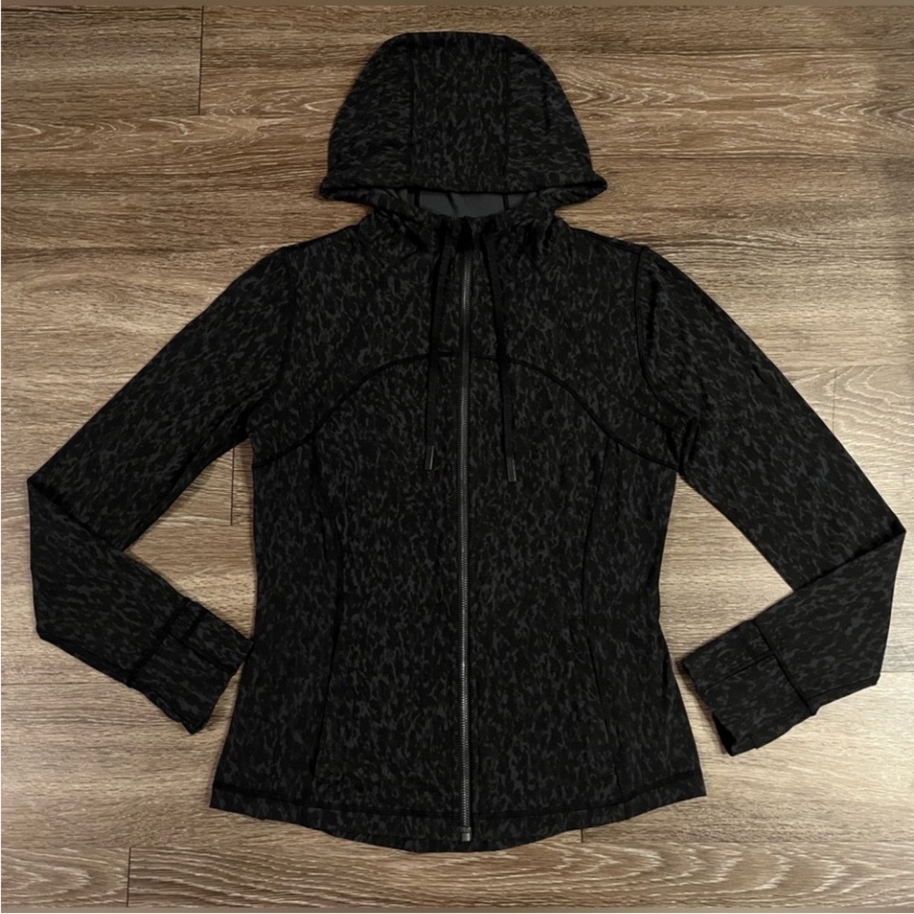Lululemon Hooded Define Jacket *Nulu in Leopard Camo Deep Coal Multi Size 6 - Picture 4 of 6